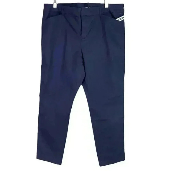 Old Navy Women 16 Blue Pixie Slim Mid Rise Stretch Ankle Length Pants NEW - Picture 1 of 11